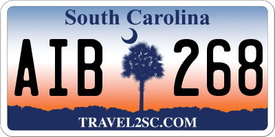 SC license plate AIB268