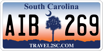 SC license plate AIB269