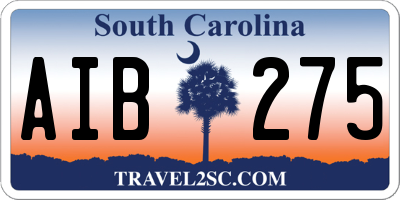 SC license plate AIB275