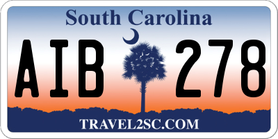 SC license plate AIB278