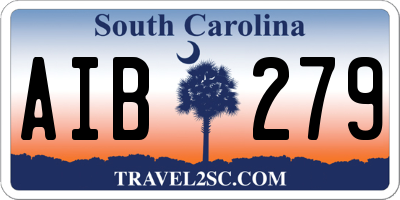 SC license plate AIB279
