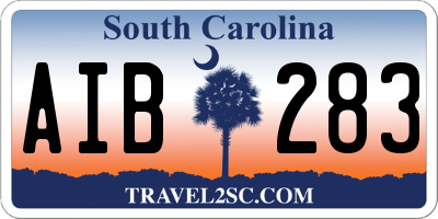 SC license plate AIB283