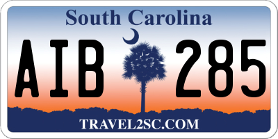 SC license plate AIB285