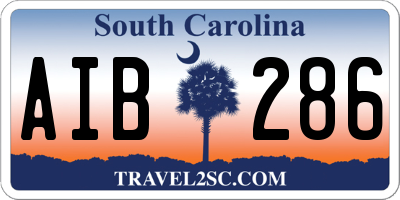 SC license plate AIB286