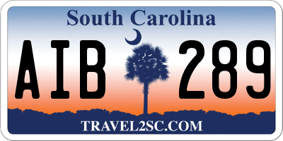 SC license plate AIB289