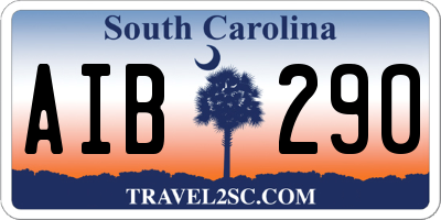 SC license plate AIB290