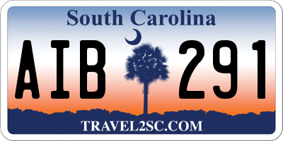 SC license plate AIB291