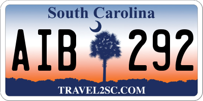 SC license plate AIB292