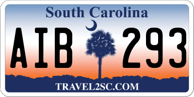 SC license plate AIB293