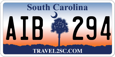SC license plate AIB294