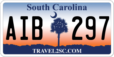 SC license plate AIB297