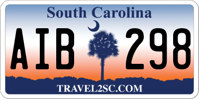 SC license plate AIB298
