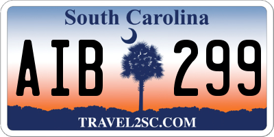 SC license plate AIB299