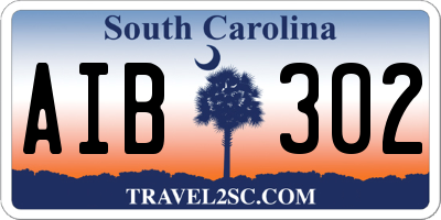 SC license plate AIB302