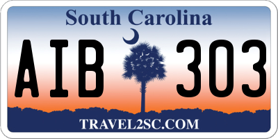 SC license plate AIB303