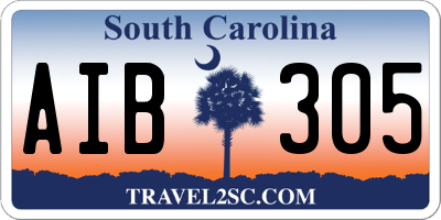 SC license plate AIB305