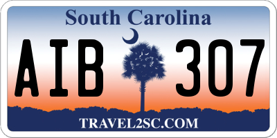 SC license plate AIB307