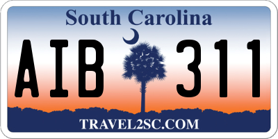 SC license plate AIB311