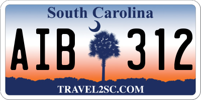 SC license plate AIB312