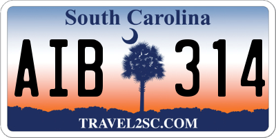 SC license plate AIB314