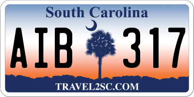 SC license plate AIB317