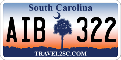 SC license plate AIB322