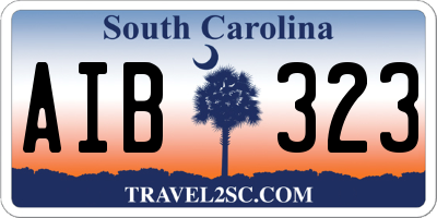 SC license plate AIB323