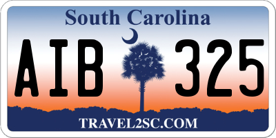 SC license plate AIB325