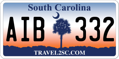 SC license plate AIB332