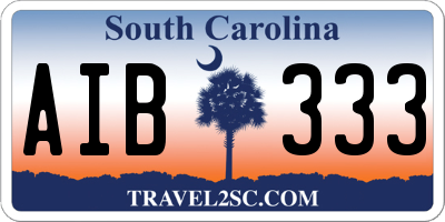 SC license plate AIB333