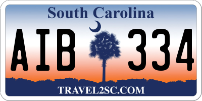 SC license plate AIB334