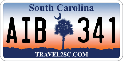 SC license plate AIB341