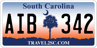 SC license plate AIB342