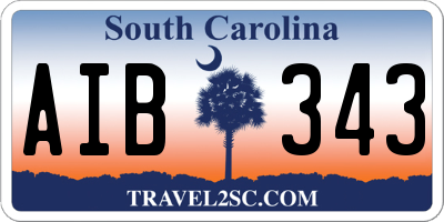 SC license plate AIB343