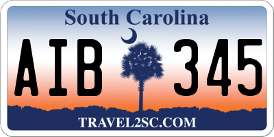 SC license plate AIB345