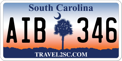 SC license plate AIB346