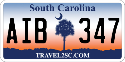 SC license plate AIB347