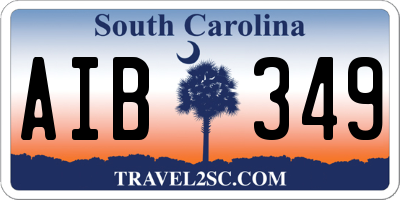 SC license plate AIB349