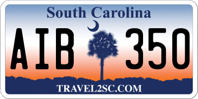 SC license plate AIB350