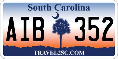 SC license plate AIB352