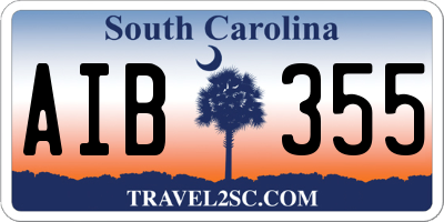 SC license plate AIB355