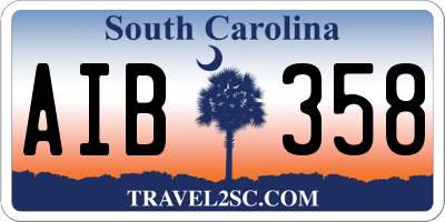 SC license plate AIB358
