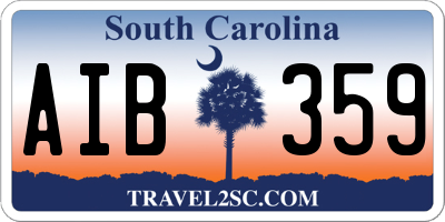SC license plate AIB359