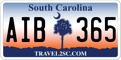 SC license plate AIB365