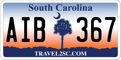 SC license plate AIB367