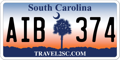 SC license plate AIB374