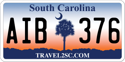 SC license plate AIB376