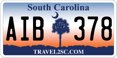 SC license plate AIB378