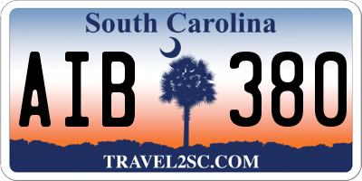 SC license plate AIB380