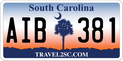 SC license plate AIB381